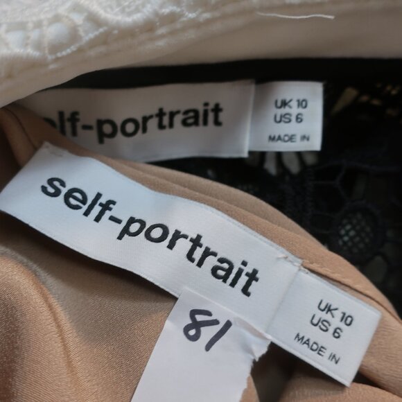 Womens Self-Portrait Black White Guipure Lace Sheath Cindy Mini Dress 6 - Picture 15 of 16